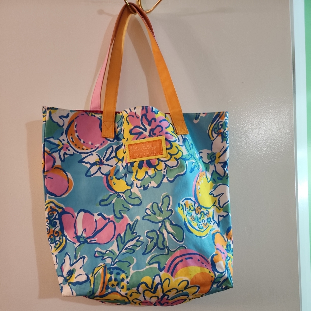 Lilly Pulitzer For Estee Lauder Floral Tote Bag